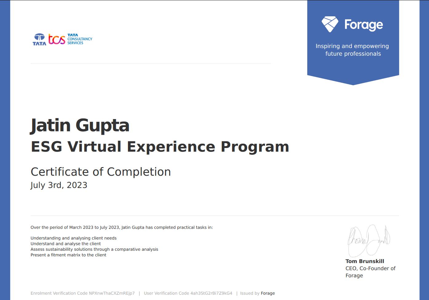 ESG Virtual Experience Program